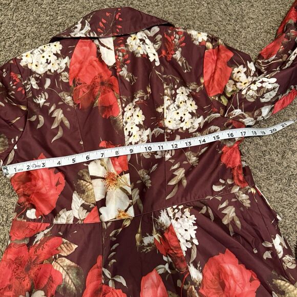 VTG Dennis Basso Raincoat Women’s XS Floral Art To Wear Peplum City Chic Cottage - Picture 15 of 15